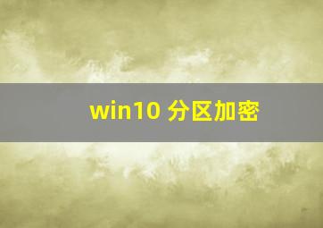 win10 分区加密